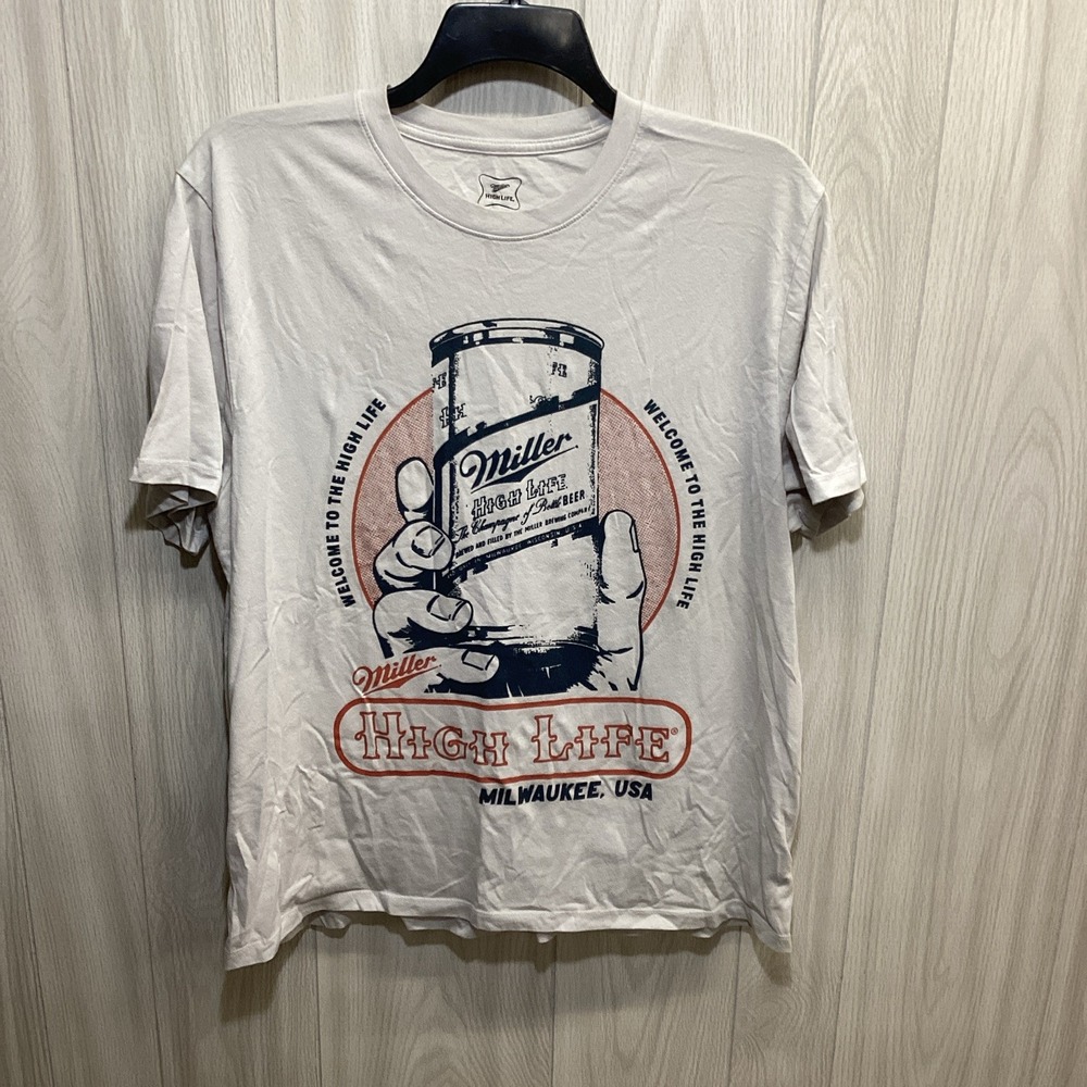 Miller High Life Welcome to the High Life Licensed Men's Grey Graphic T-Shirt XL